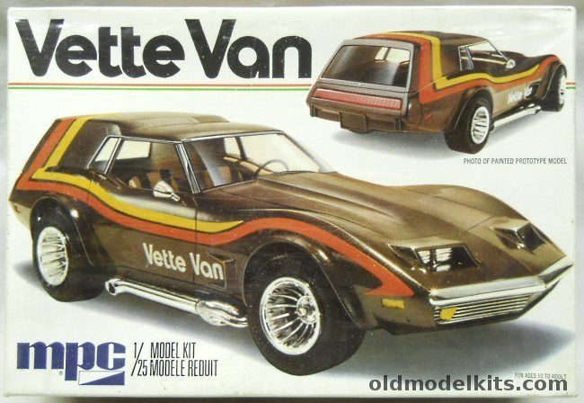 MPC 1/25 1977 Vette Van - Chevrolet Corvette Custom, 1-3707 plastic model kit